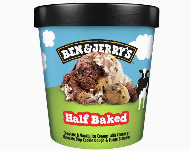 Ben & Jerry's Half Baked Ice Cream, Chocolate-Vanilla (458mL)