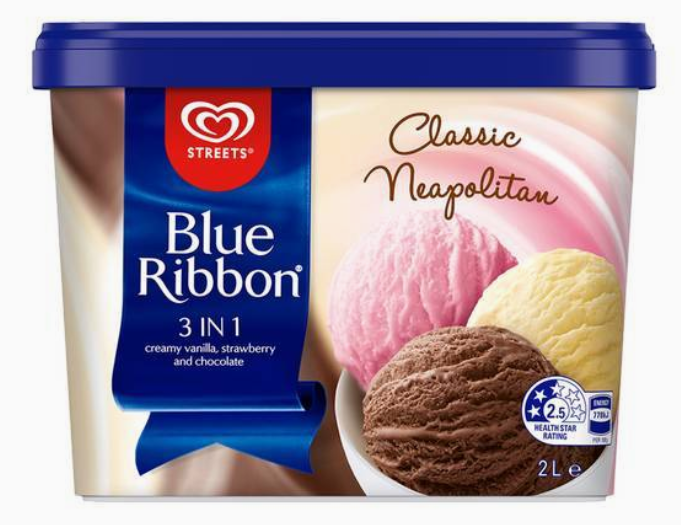 Blue Ribbon Ice Cream Classic Neapolitan 2L