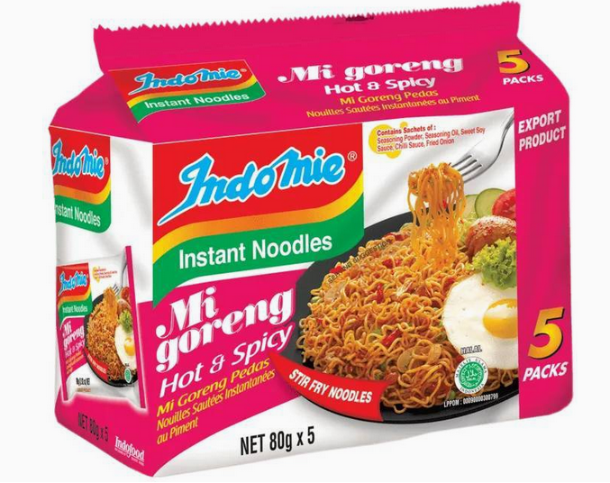 Indomie Instant Noodles Mi Goreng Hot & Spicy 5 Pack