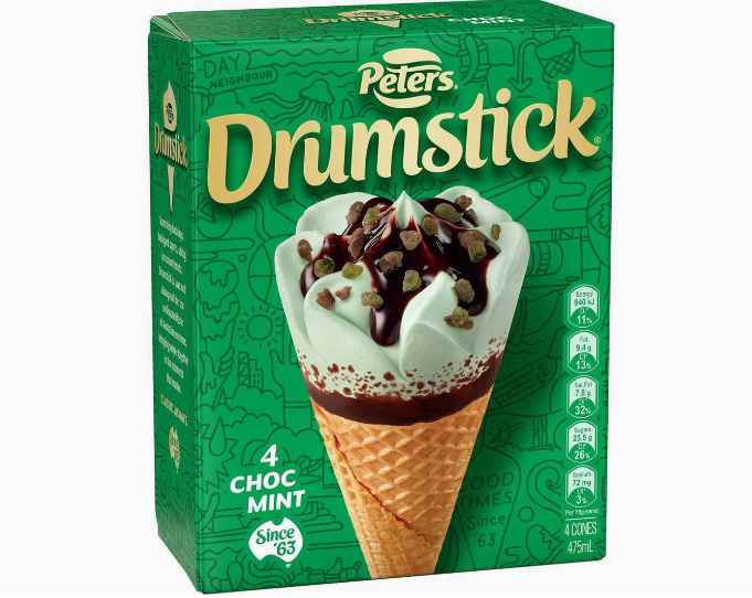 Peters Drumstick Choc Mint 4pk