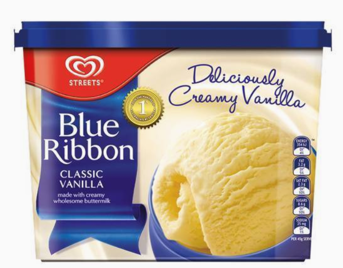 Streets Blue Ribbon Ice Cream Classic Vanilla 2L